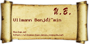 Ullmann Benjámin névjegykártya